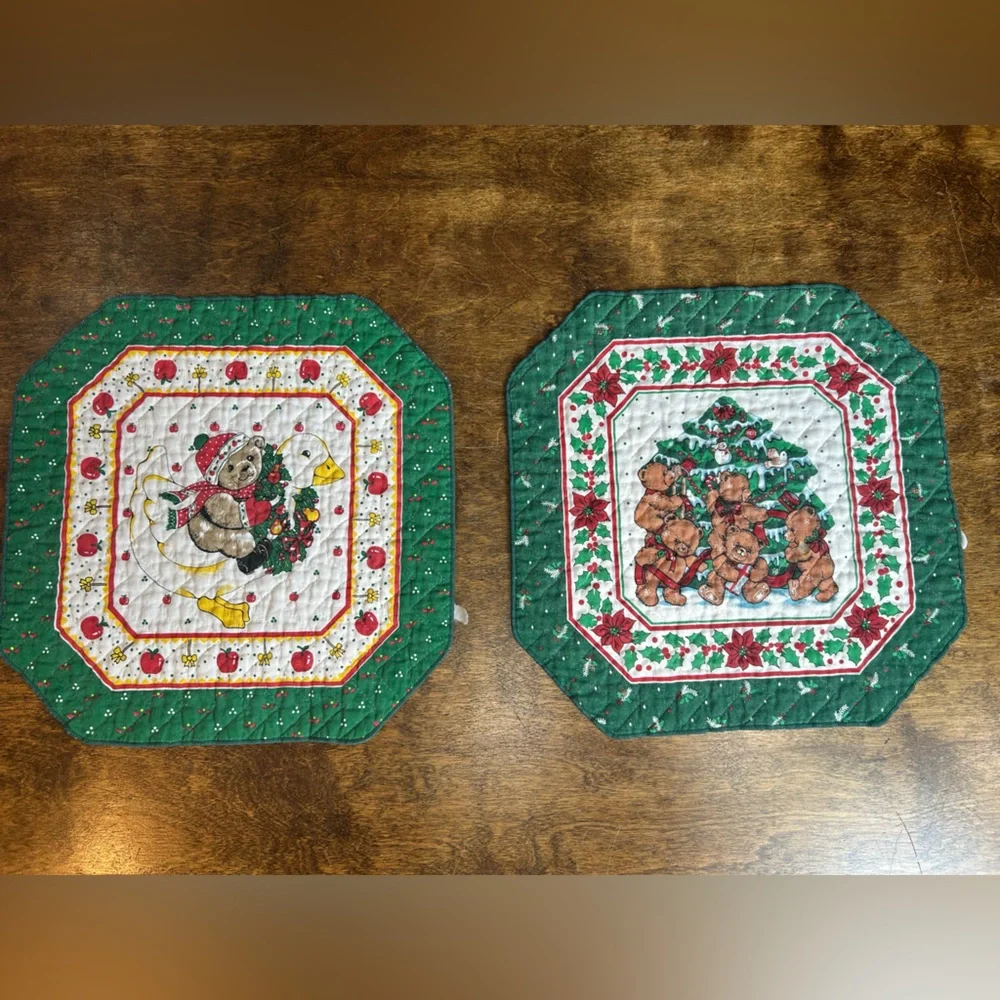 Holiday Christmas Bear Table Mats